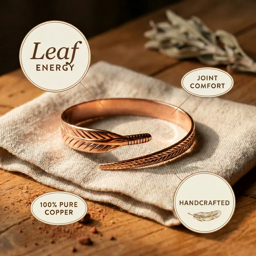 Teresa – Feather Engraved Copper Cuff Bracelet