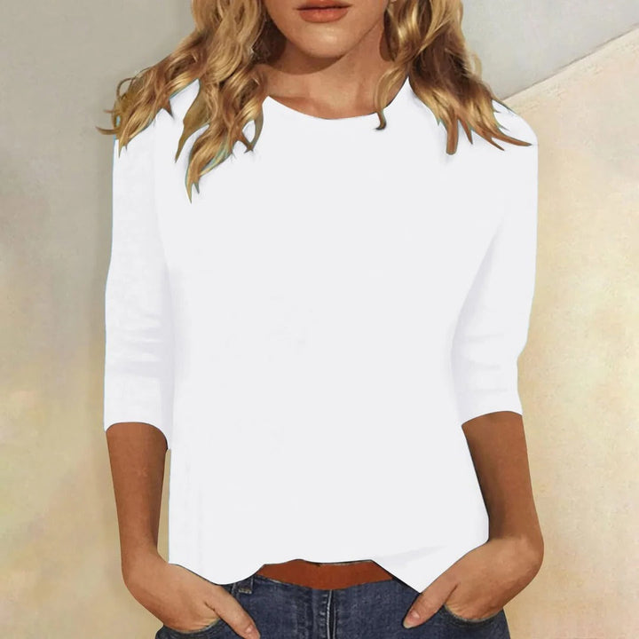 Lynda – Crew Neck Three Quarter Sleeve Casual Top