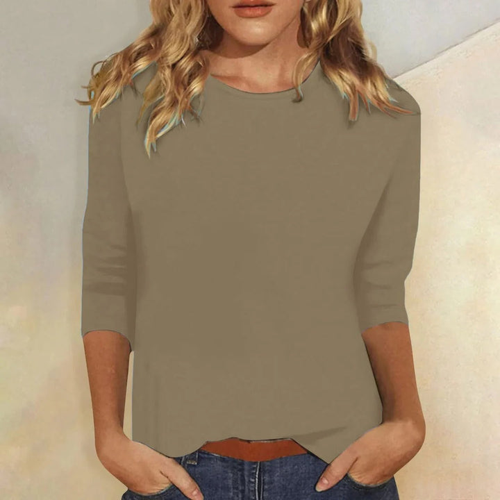 Lynda – Crew Neck Three Quarter Sleeve Casual Top