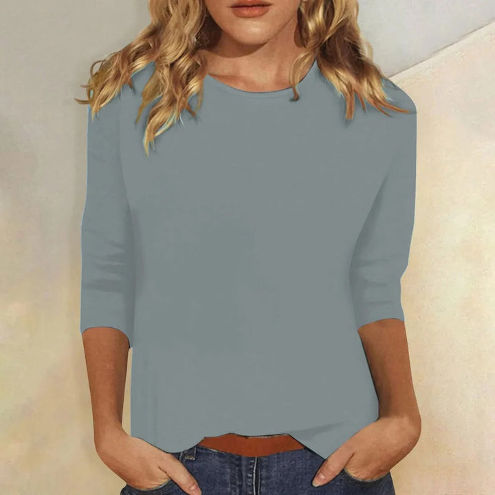 Lynda – Crew Neck Three Quarter Sleeve Casual Top