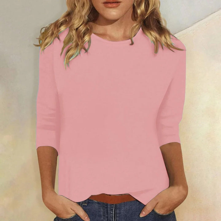 Lynda – Crew Neck Three Quarter Sleeve Casual Top