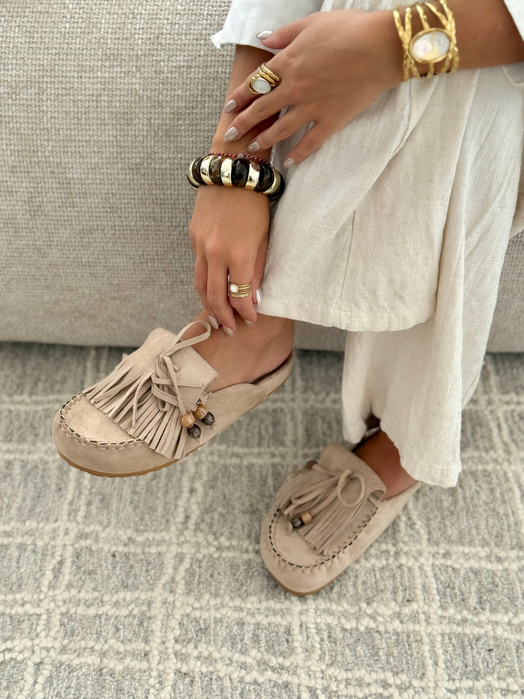Joan – Taupe Mules