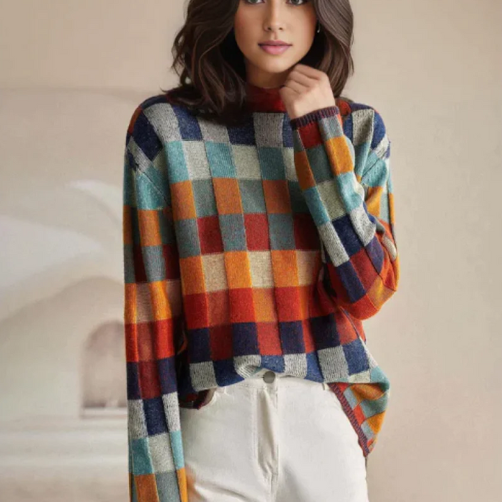 Josie – Retro-Inspired Plaid Sweater