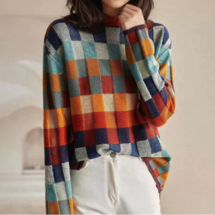 Jacqueline – Cosy Retro Knit Sweater
