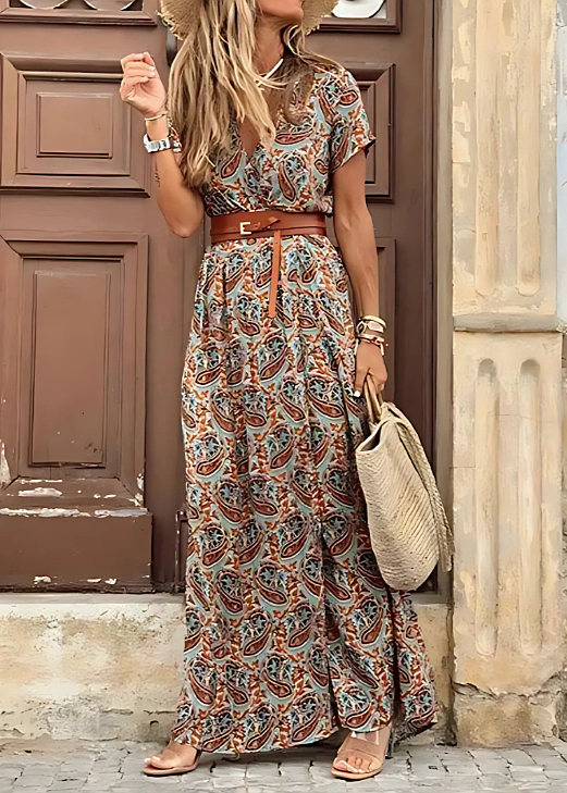 Kathleen – Airy Boho Maxi Dress With Matching Belt