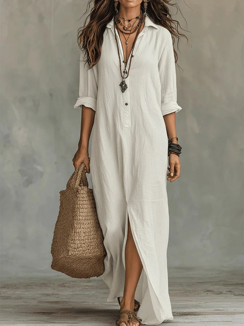 Willow – Relaxed Button-Down Maxi Shirt Dress