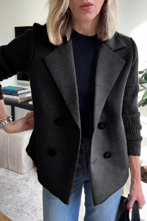 Gloria – Elegant Knit-Sleeve Blazer