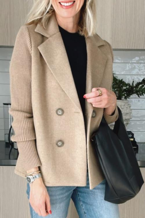 Gloria – Elegant Knit-Sleeve Blazer