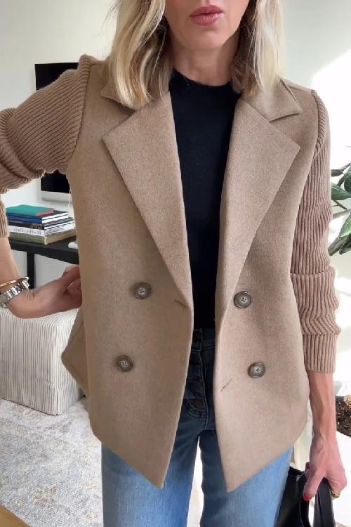 Gloria – Elegant Knit-Sleeve Blazer