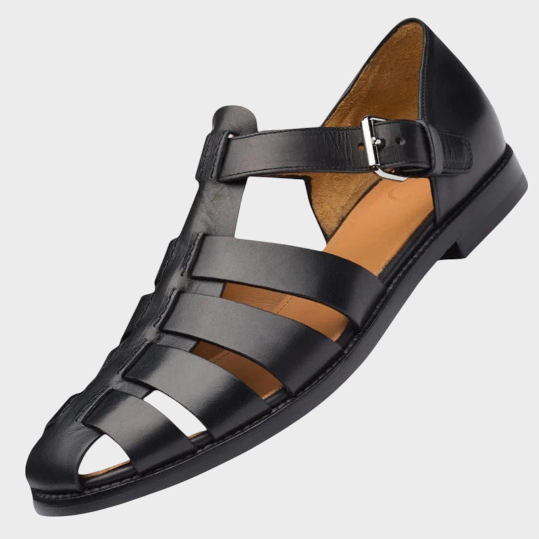 Clara – Woven Leather Cage Sandals