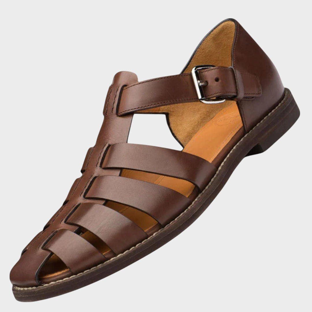 Clara – Woven Leather Cage Sandals
