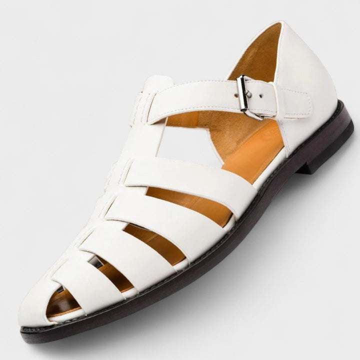 Clara – Woven Leather Cage Sandals