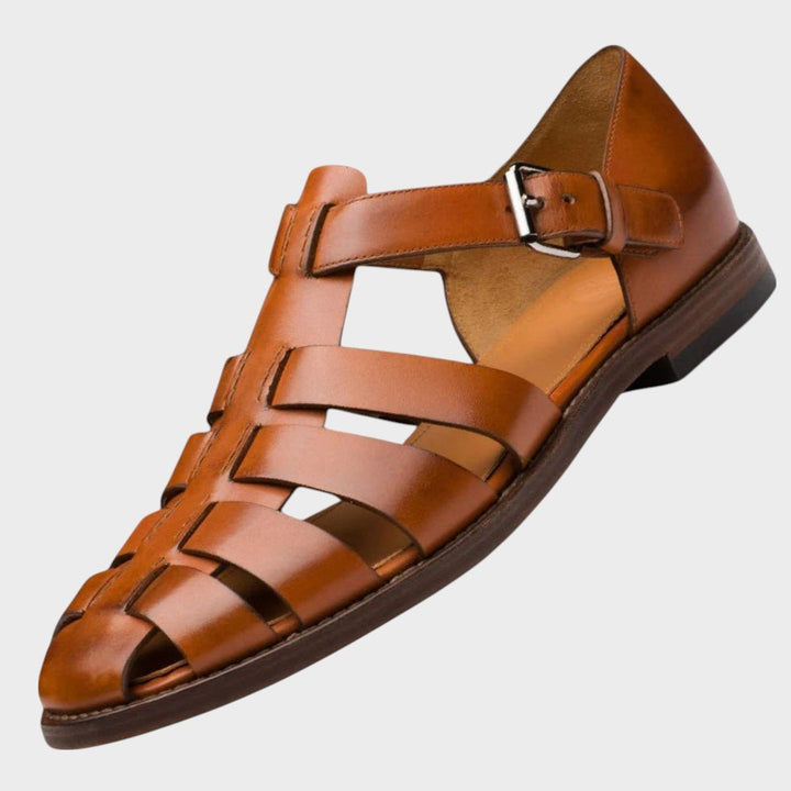 Clara – Woven Leather Cage Sandals