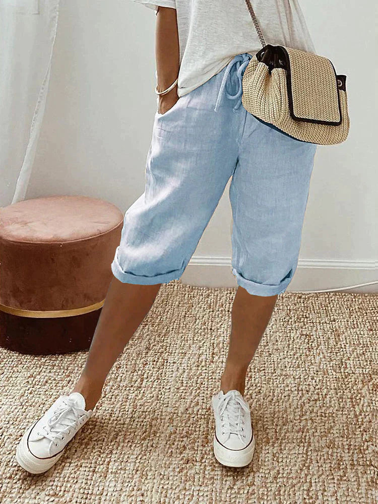 Ophelia – Relaxed Linen Drawstring Shorts