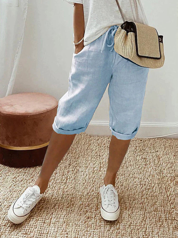 Celia – Relaxed Linen Drawstring Shorts