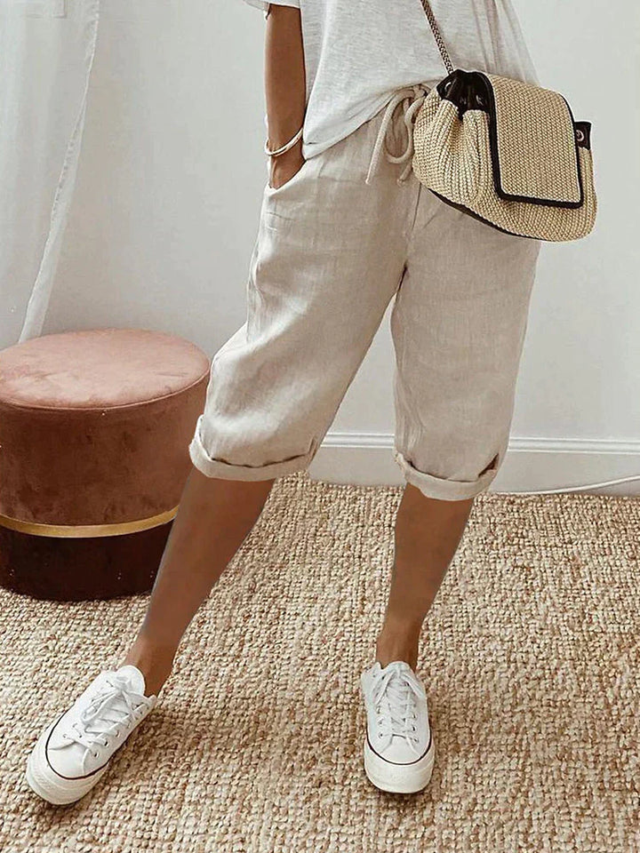 Celia – Relaxed Linen Drawstring Shorts