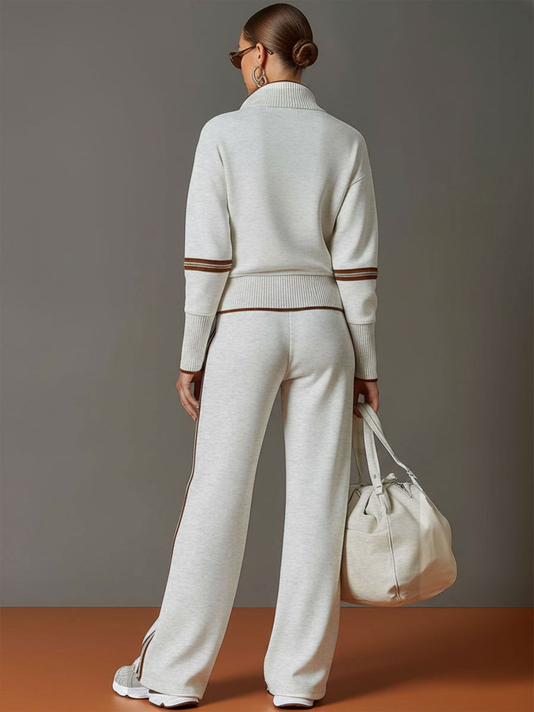 Marietta – Half-Zip Sweatshirt and Wide-Leg Pants Set