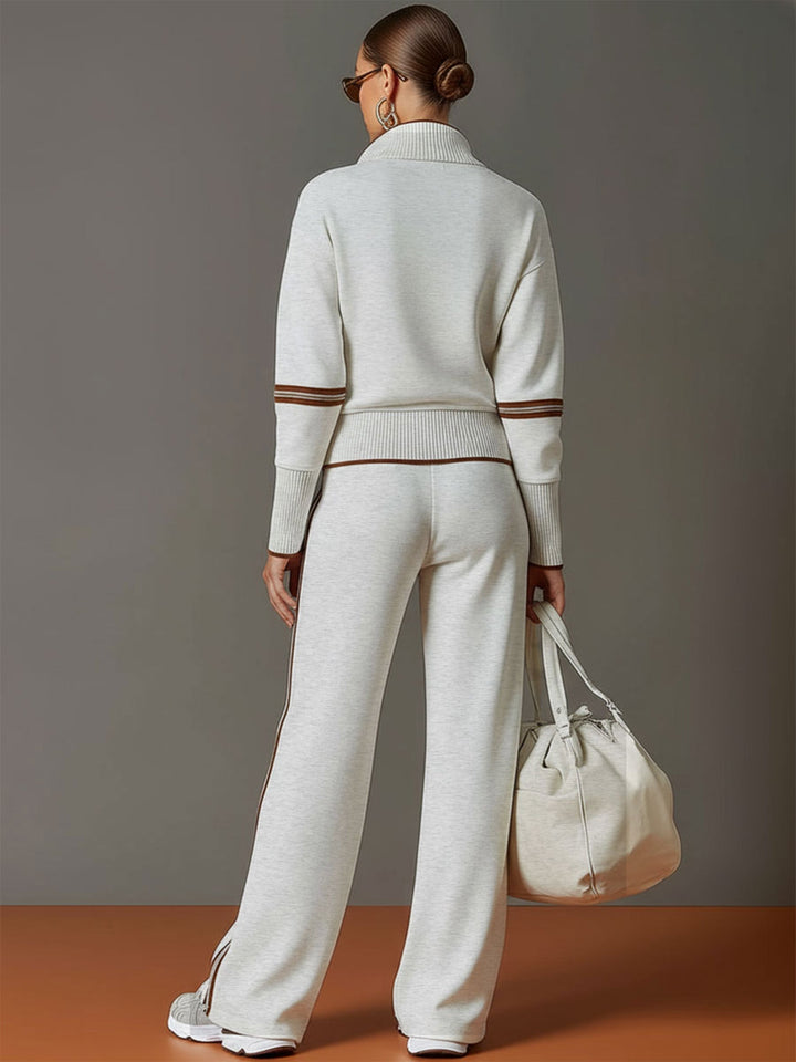 Marietta – Half-Zip Sweatshirt and Wide-Leg Pants Set