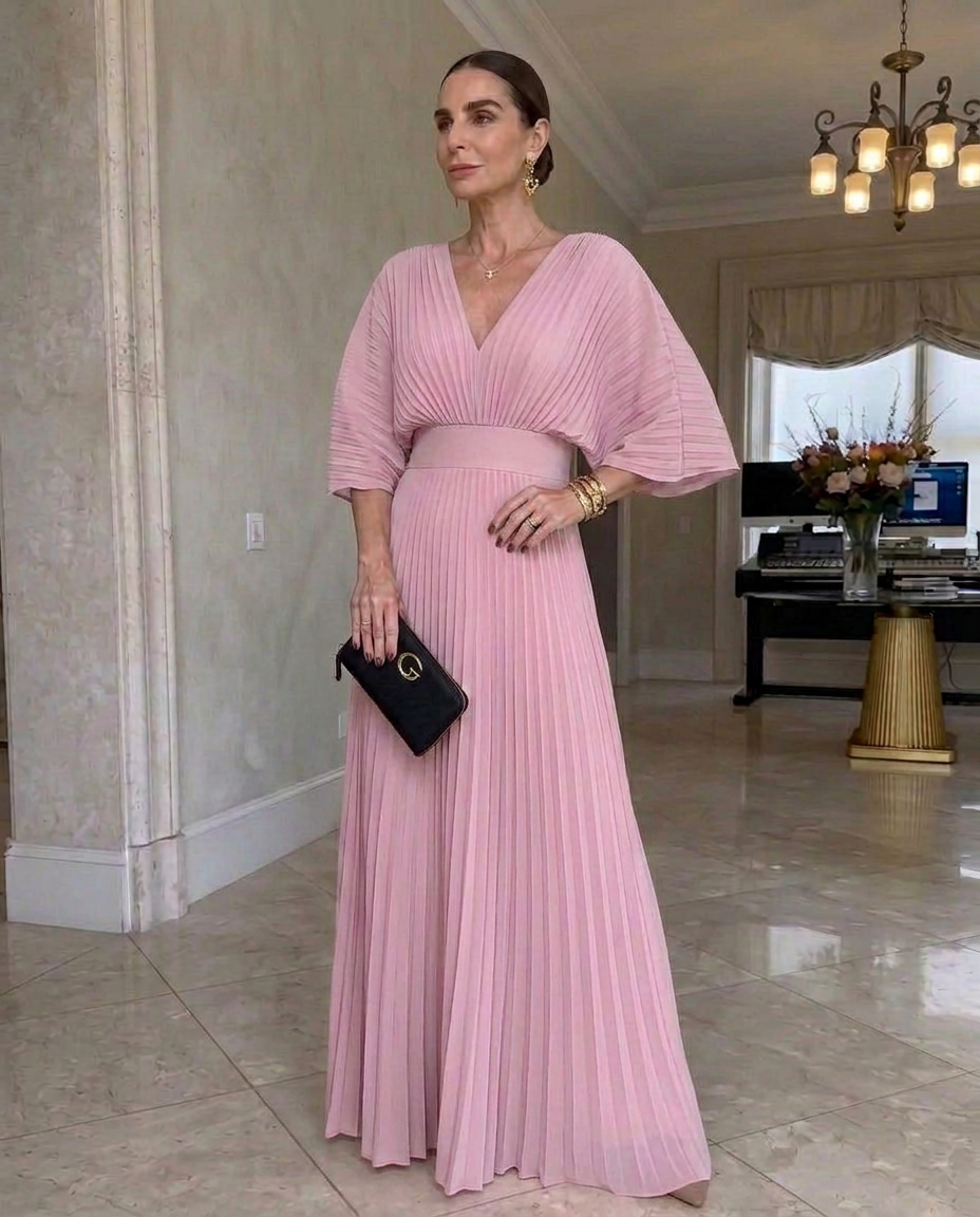 Jean – Pleated Batwing Maxi Dress