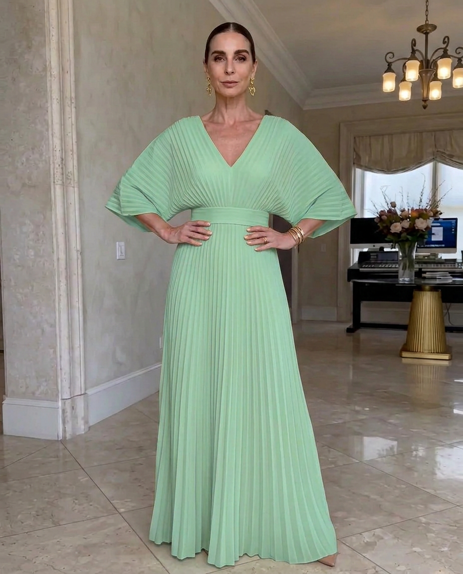 Jean – Pleated Batwing Maxi Dress