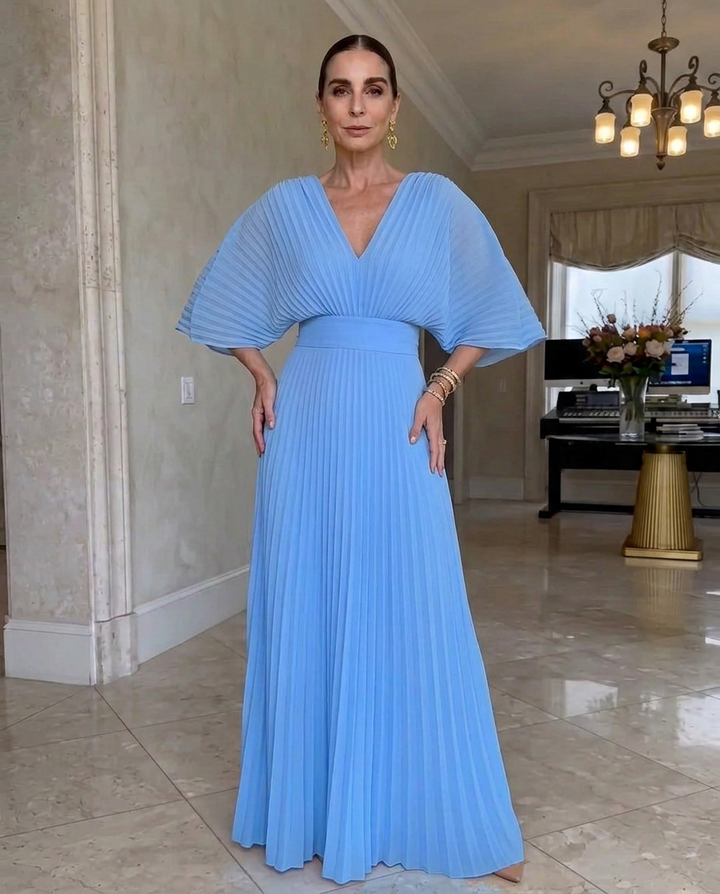 Jean – Pleated Batwing Maxi Dress