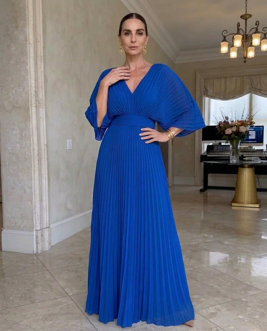 Jean – Pleated Batwing Maxi Dress
