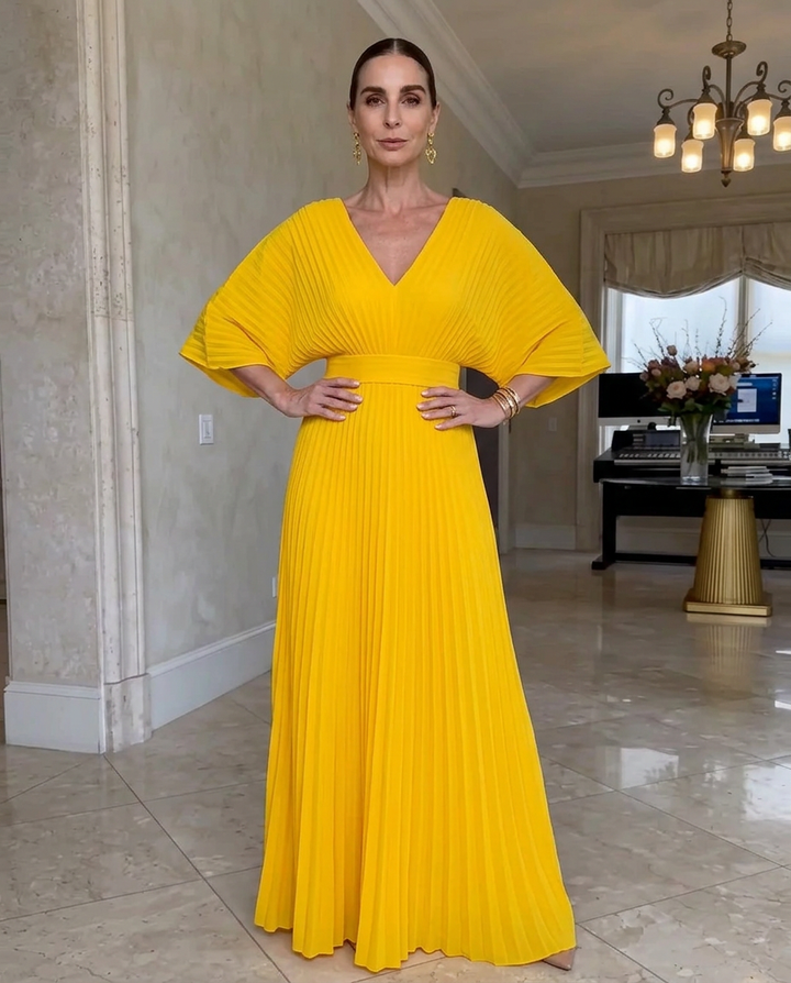 Jean – Pleated Batwing Maxi Dress