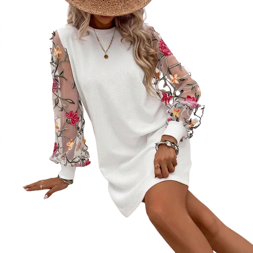 Isobel – Floral Bishop Sleeve Midi Dress