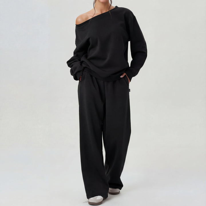 Cheryl – Casual One Shoulder Long Sleeve Two-Piece Set