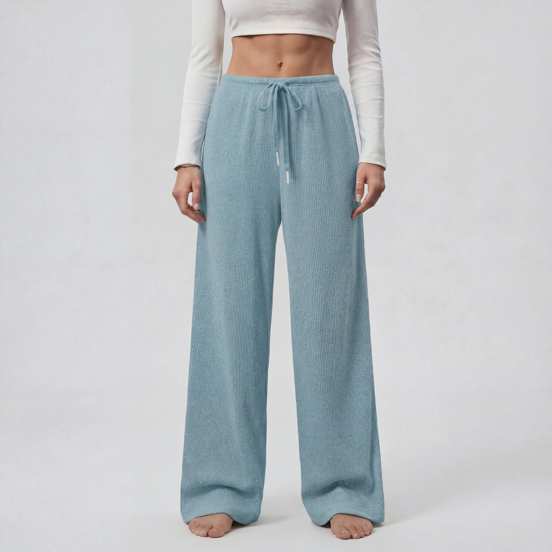 Nancy – Slim Fit Long Sleeve Round Neck Two-Piece Lounge Set