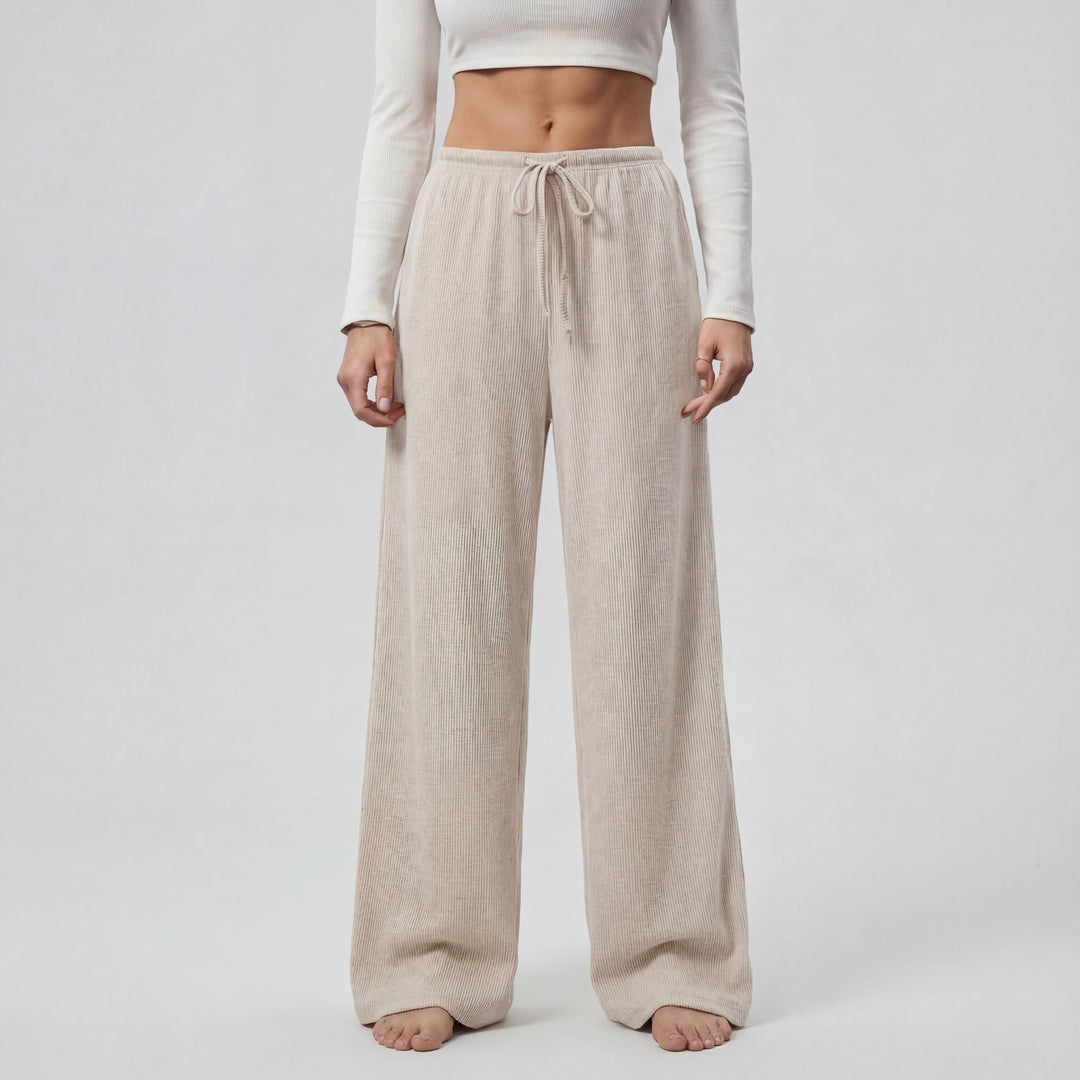 Nancy – Slim Fit Long Sleeve Round Neck Two-Piece Lounge Set