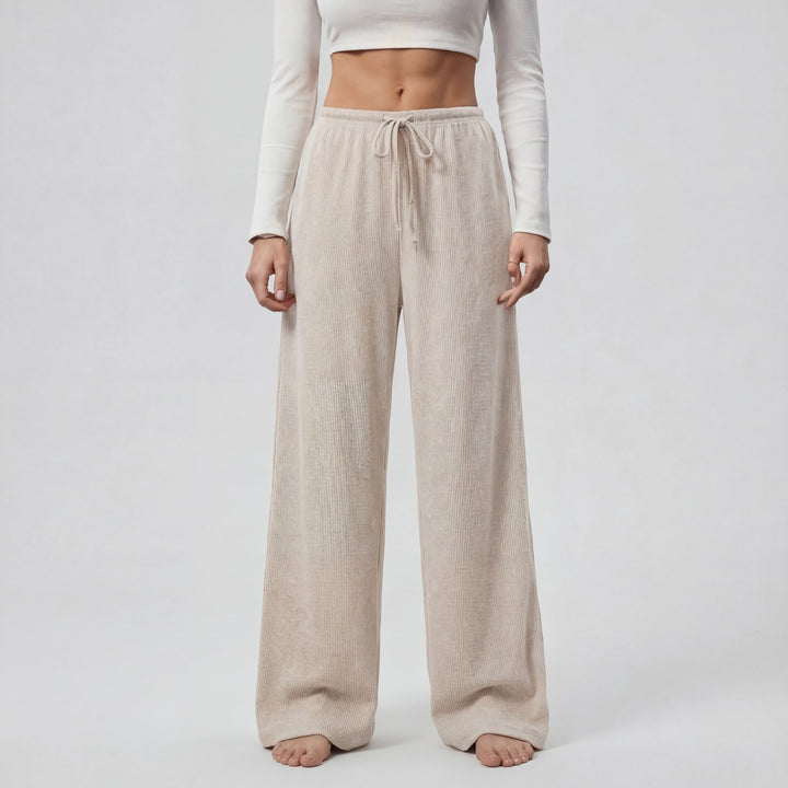 Nancy – Slim Fit Long Sleeve Round Neck Two-Piece Lounge Set