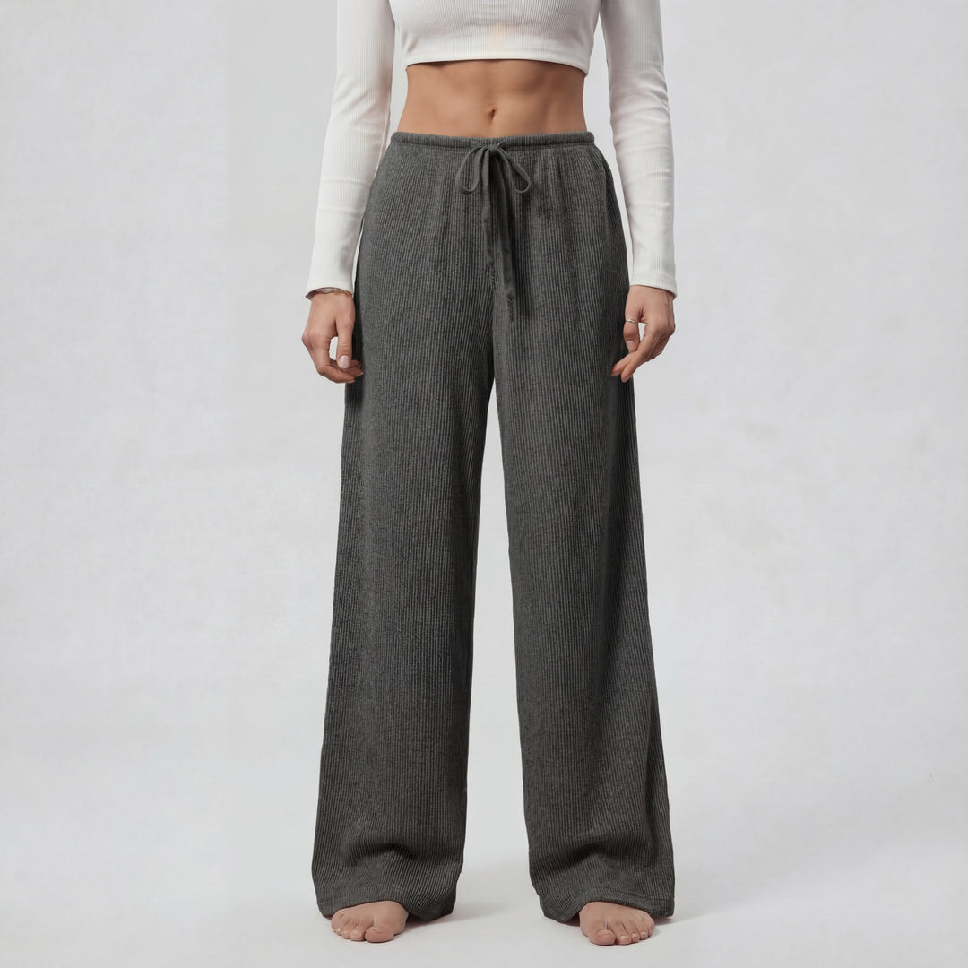 Nancy – Slim Fit Long Sleeve Round Neck Two-Piece Lounge Set