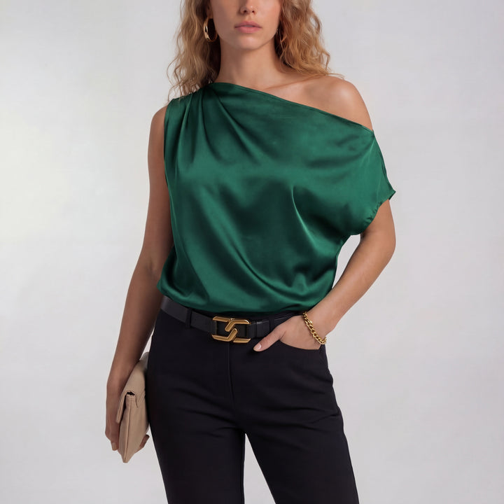 Angela – Simple Surplice Long Sleeve Mid-Length Top
