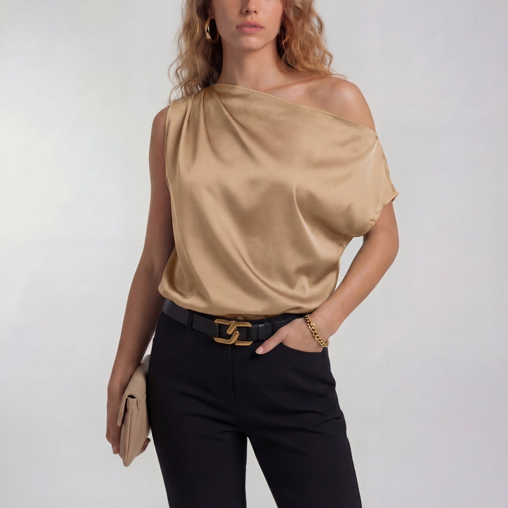 Angela – Simple Surplice Long Sleeve Mid-Length Top