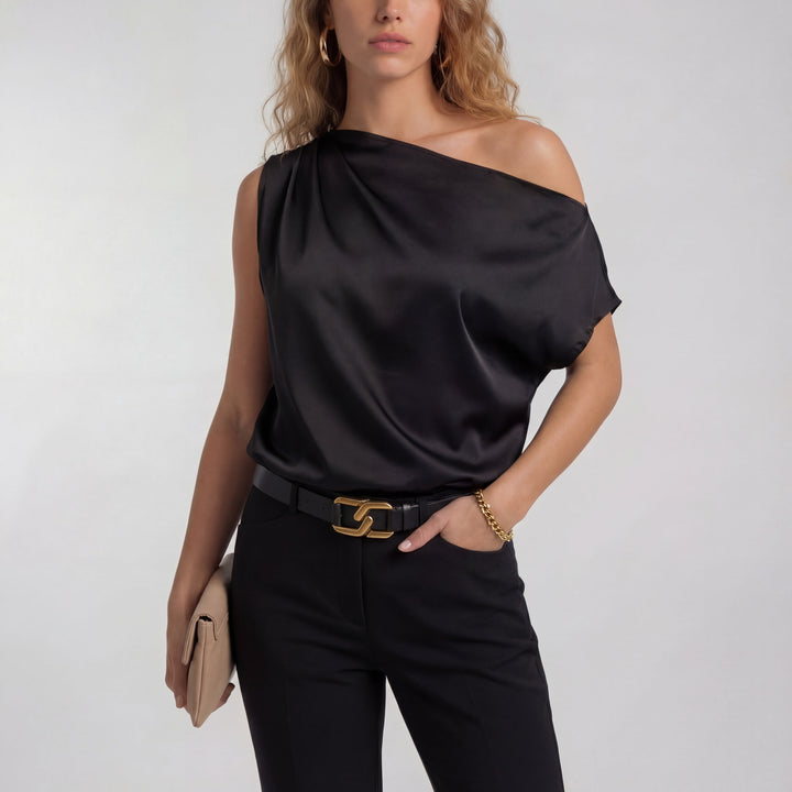Angela – Simple Surplice Long Sleeve Mid-Length Top