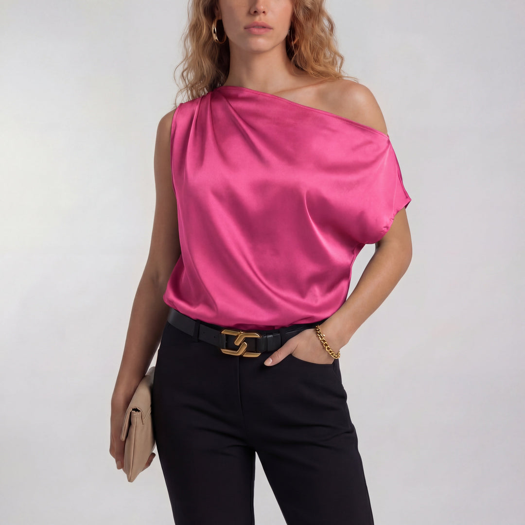 Angela – Simple Surplice Long Sleeve Mid-Length Top