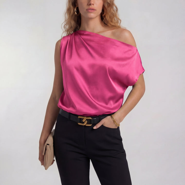Angela – Simple Surplice Long Sleeve Mid-Length Top