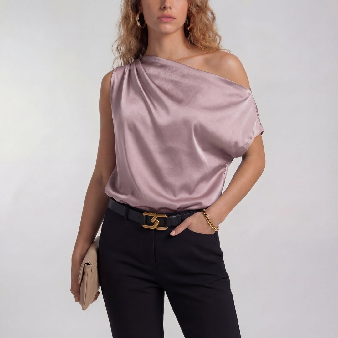 Angela – Simple Surplice Long Sleeve Mid-Length Top