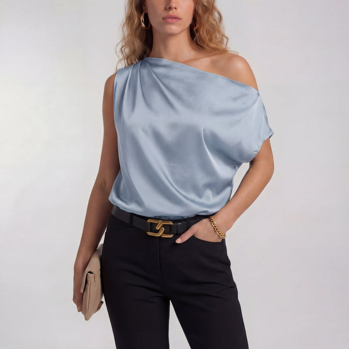 Angela – Simple Surplice Long Sleeve Mid-Length Top