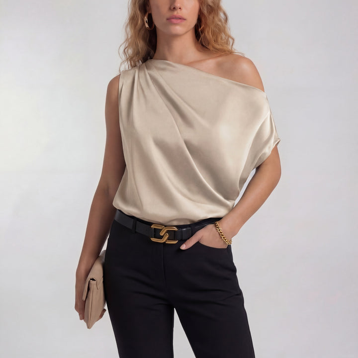 Angela – Simple Surplice Long Sleeve Mid-Length Top
