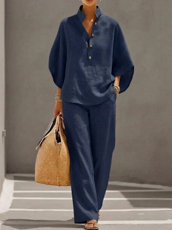 Marcella – Relaxed Batwing Top And Wide-Leg Pants Set