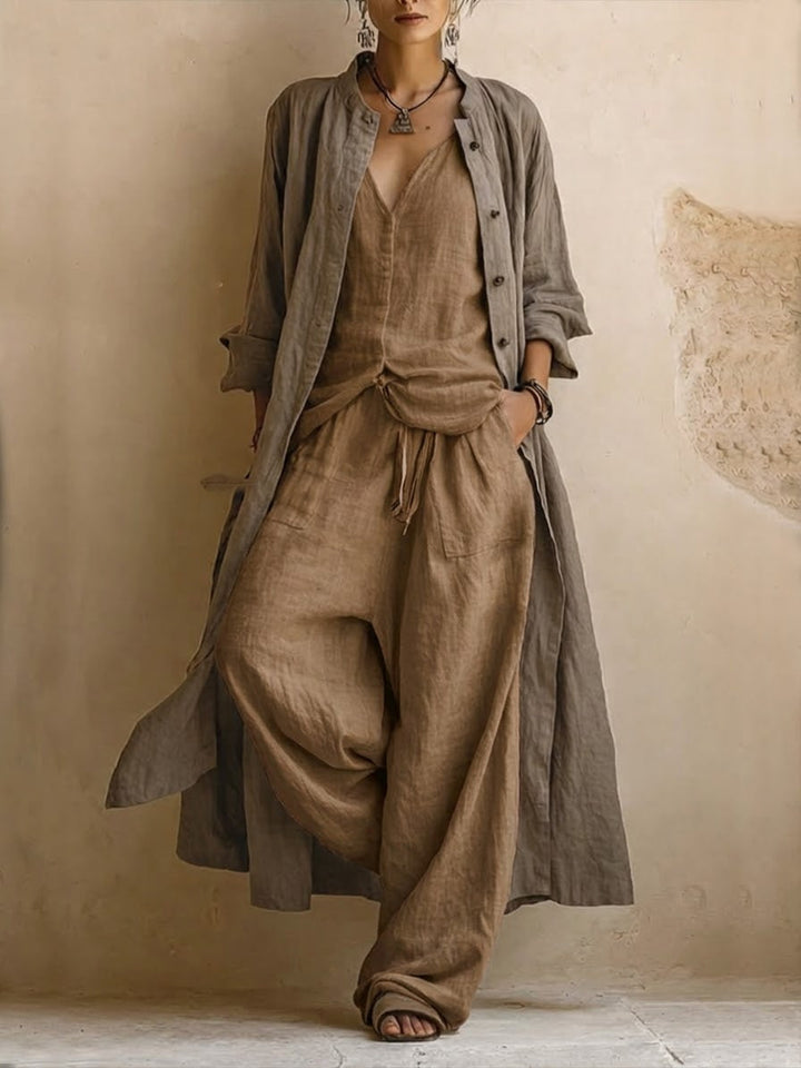 Amara – Relaxed Linen Three-Piece Coordinated Set