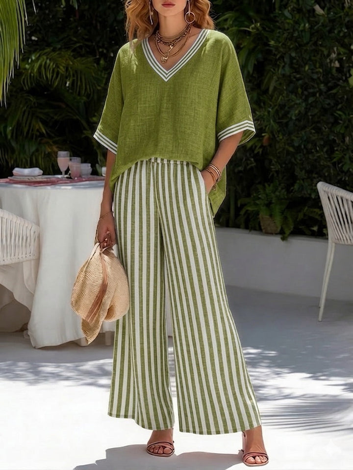 Joan – Striped Linen Two-Piece Set