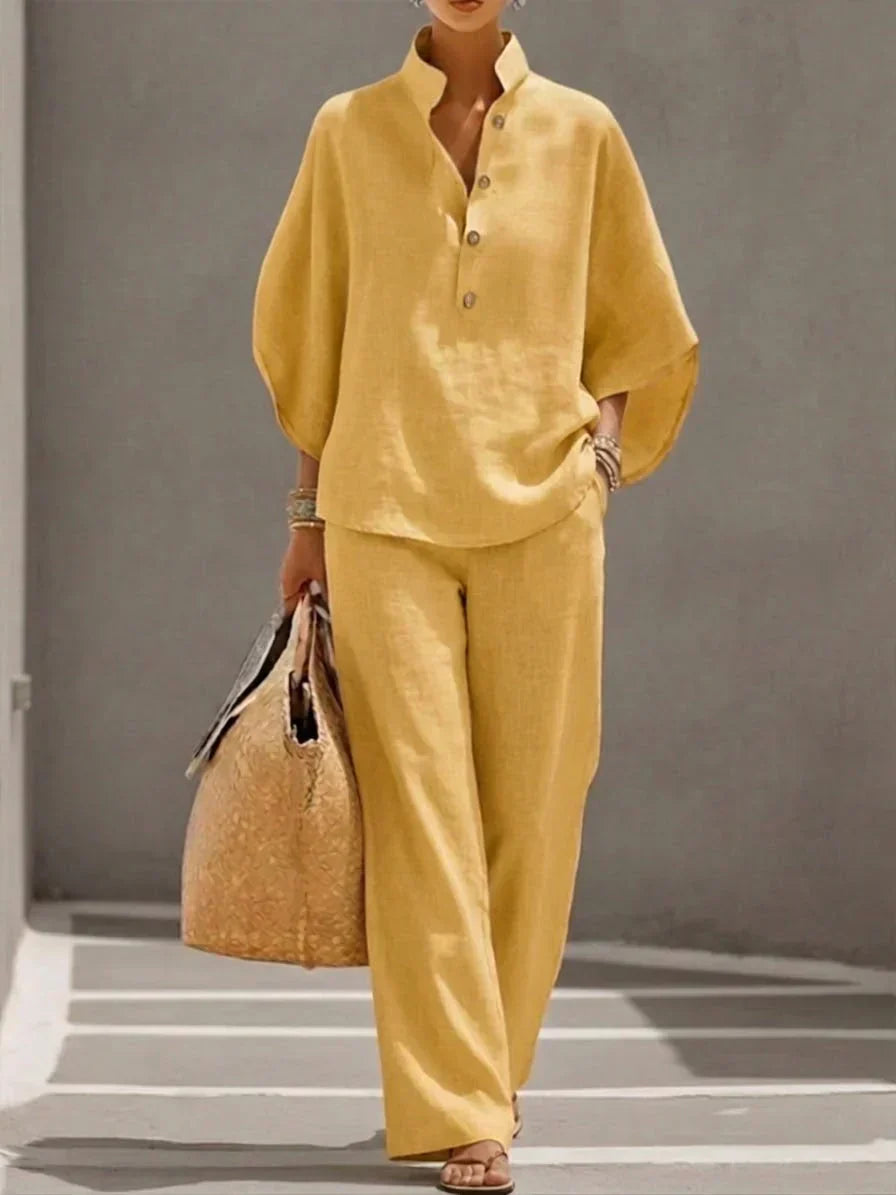 Marcella – Relaxed Batwing Top And Wide-Leg Pants Set