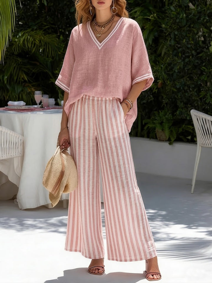 Joan – Striped Linen Two-Piece Set