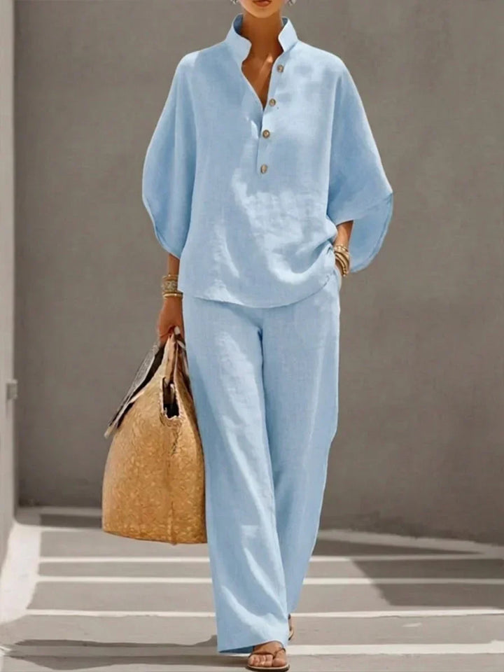 Marcella – Relaxed Batwing Top And Wide-Leg Pants Set