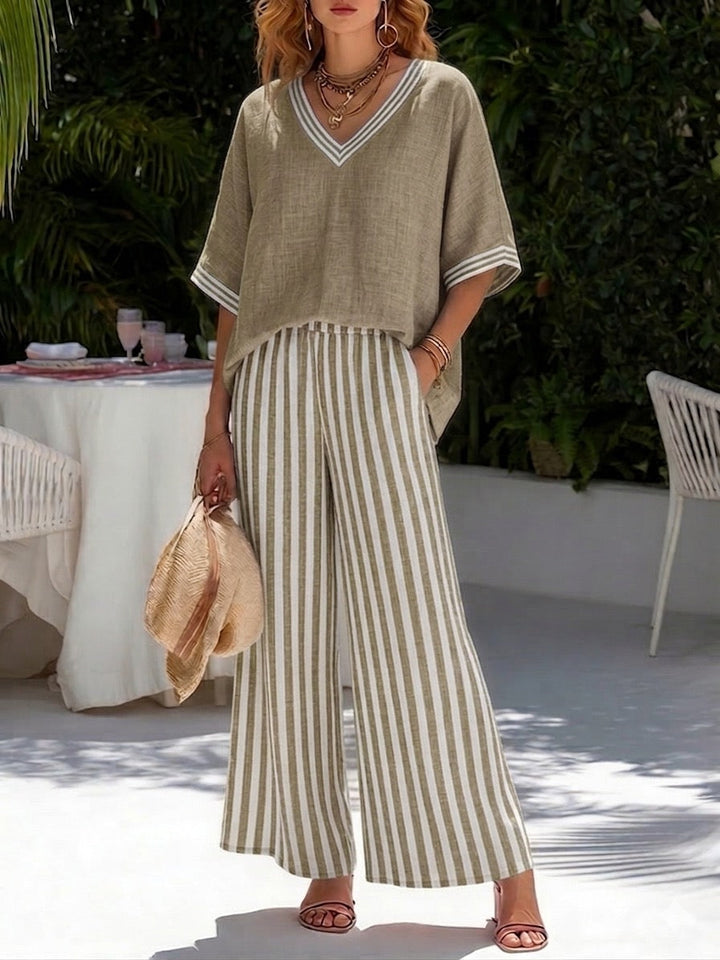 Joan – Striped Linen Two-Piece Set