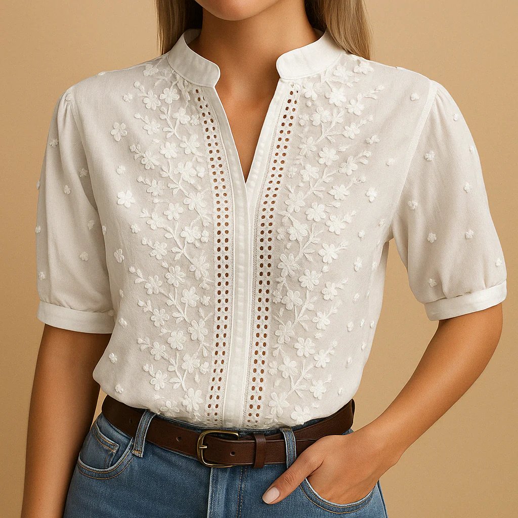 Christine – Classic Notch Neck Blouse