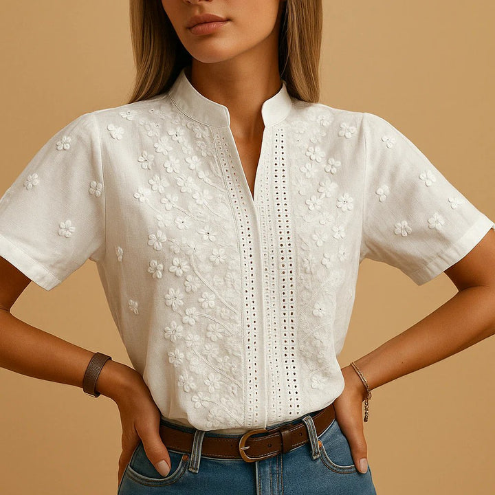 Christine – Classic Notch Neck Blouse